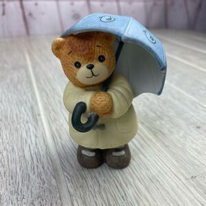 Enesco Designed Giftware Lucy & Me Adorable Teddy Bear Rainy Day Under Umbrella